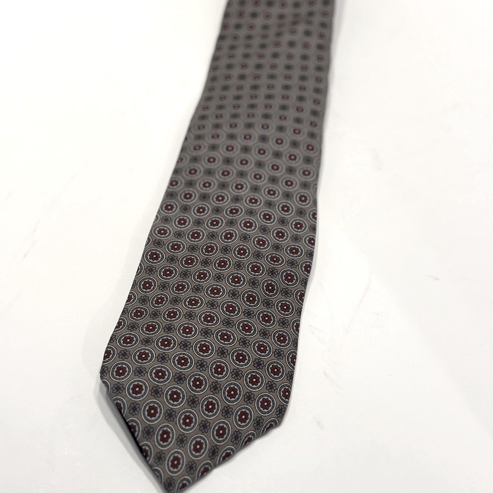 OSCAR de la RENTA TIE  DARK GOLD & BURGANDY